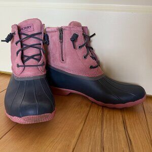 Sperry Saltwater Duck Boots - Size 8.5 Pink & Blue | Hardly Worn